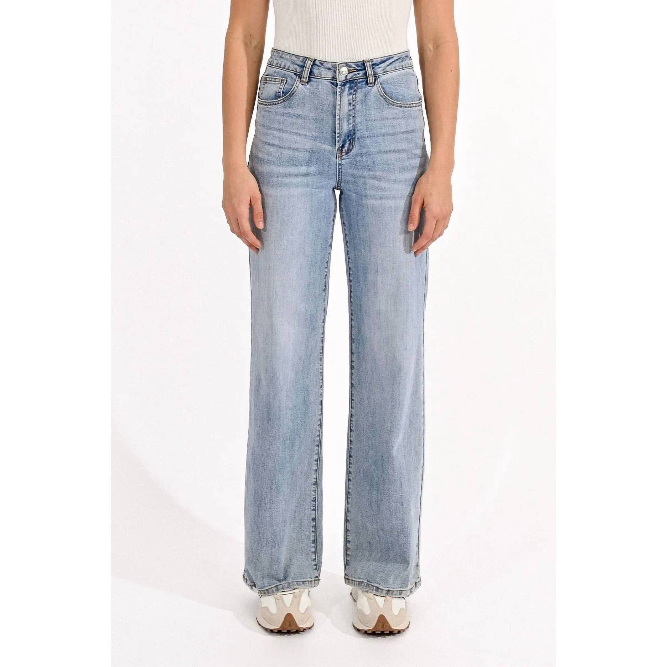 New Molly Bracken Wide Leg Jeans In Light Denim